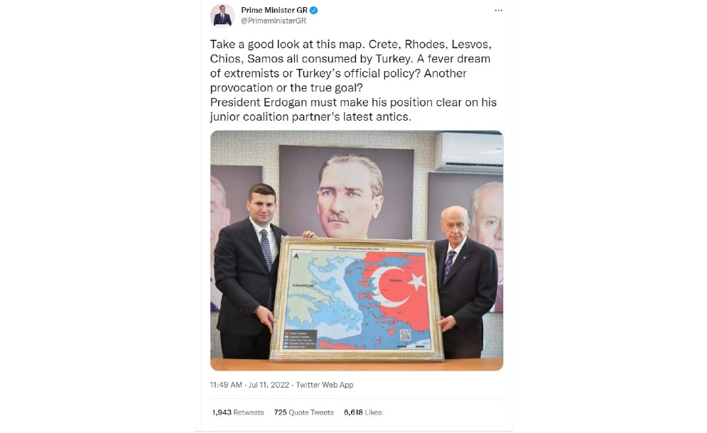 Το μήνυμα του Πρωθυπουργού στον Τούρκο Πρόεδρο να ξεκαθαρίσει τη θέση του για τον προκλητικό χάρτη