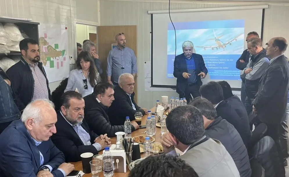 Αυτοψία στα έργα του νέου διεθνούς αερολιμένα Ηρακλείου στο Καστέλλι