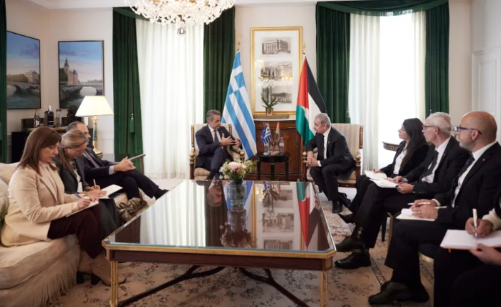 Συνάντηση Μητσοτάκη με τον Πρωθυπουργό της Παλαιστινιακής Αρχής