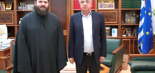 Επίσκεψη του νέου Ηγουμένου της Μονής Αγκαράθου στο Περιφερειάρχη Κρήτης