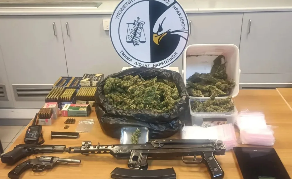 Μια σύλληψη στο Ηράκλειο για κάνναβη και οπλοκατοχή
