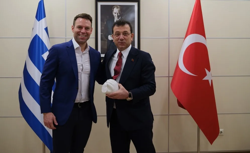 Συνάντηση Στέφανου Κασσελάκη με τον δήμαρχο Κωνσταντινούπολης Εκρέμ Ιμάμογλου
